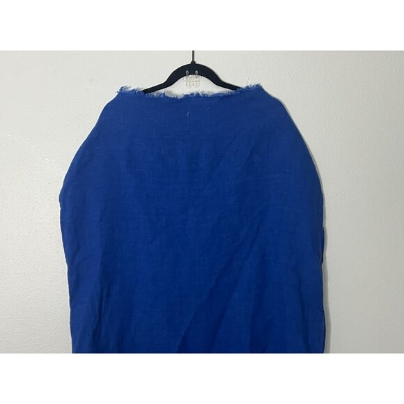 Desert Veil Blue Linen Kaftan Dress With Pockets Size Medium - Picture 7 of 11